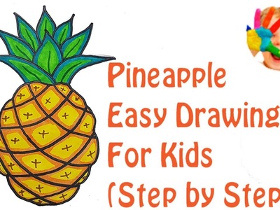 How to draw a pineapple for kids❤❤❤ very easy and step by step