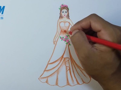 How to draw a wedding dress for girl easy #CAMSTYLES