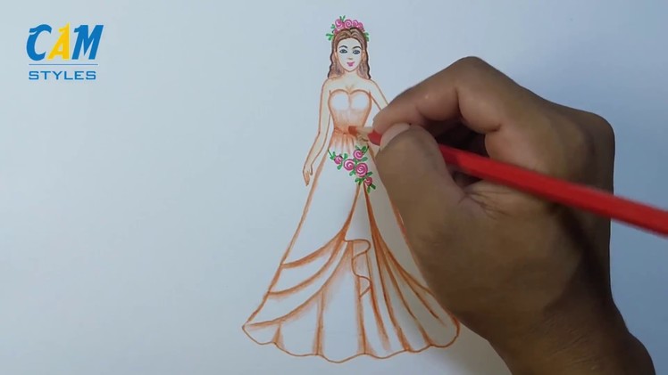 How to draw a wedding dress for girl easy #CAMSTYLES
