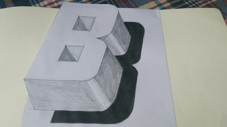 How to draw alphabet B in 3d in 10 minutes Very easy