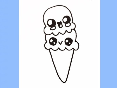 How To Draw Cute Kawaii Ice Cream Step By Step Easy #kawaii #howtodraw #drawing