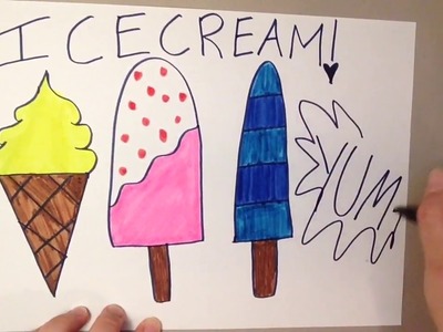 How to draw ice cream ✏️✏️✏️???????????? | Fun and easy drawings for kids ✏️✏️✏️
