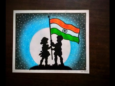Independence Day !! Republic day Specially  Beginners and Kids Pastel Drawing - with Easy steps