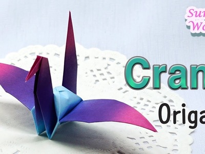 Origami -  Crane  (Bird, Traditional Origami)