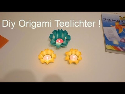 Origami Teelicht Basteln aus Wachspapier ! - Origami Tealight Made of Wax Paper
