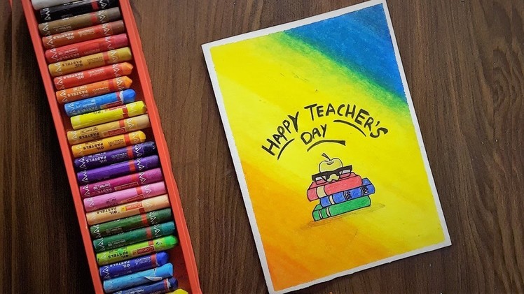 Teacher's Day Card Drawing (Very Easy) with Oil Pastels for beginners - Step by Step