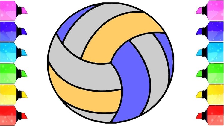 Volleyball: How to draw a Volleyball easy