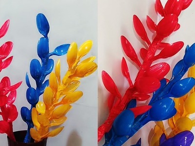 Best Out Of Waste||plastic Spoon Craft.Plastic Spoon flowers. !