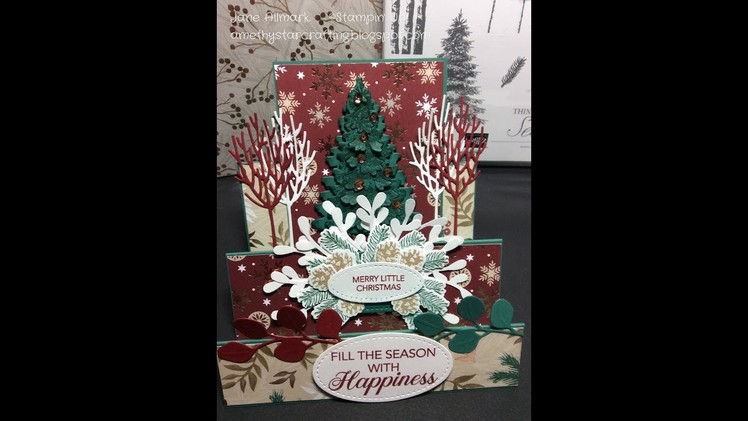 Christmas Crafts - Easy stepper card tutorial - Stampin Up Winter Woods