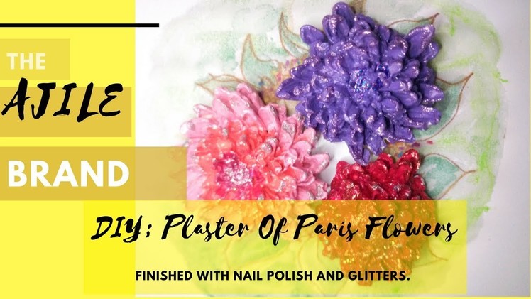 Diy; beautiful plaster of paris flower with silicon mold and nail polish