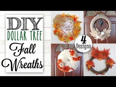 DIY Dollar Tree Farmhouse Fall Wreaths | 4 Designs!