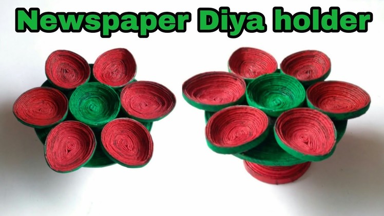 Diya holder | candle holder | Newspaper craft | Newspaper diya holder | Diwali decoration | HMA##164