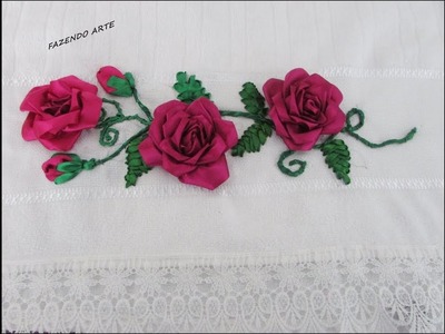 FLOR DE FITA  PARTE 2-   Embroidery with satin ribbons
