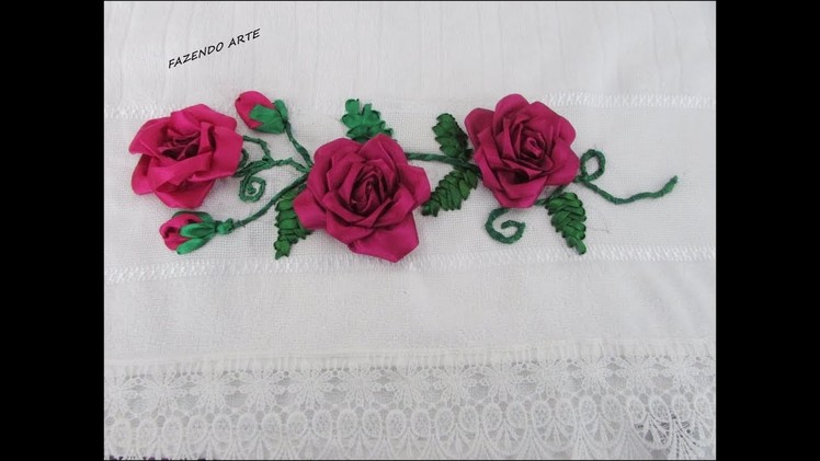 FLOR DE FITA  PARTE 2-   Embroidery with satin ribbons