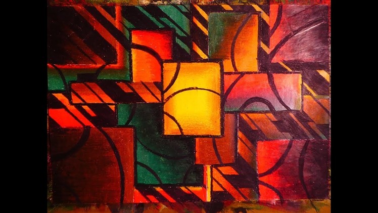 Learn To Paint Easy Modern Cubism Abstract Art | Pastel Colors