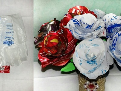 Reuse Empty Packet || Milk Packet And Tea Packet Make Guldasta || Craft Idea || Arts Son Megicul