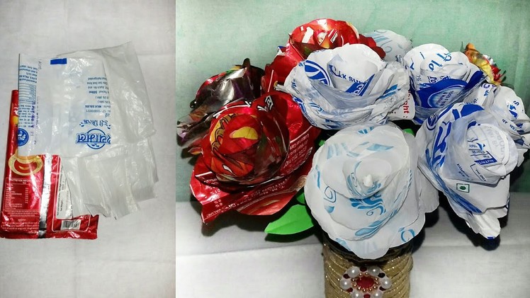 Reuse Empty Packet || Milk Packet And Tea Packet Make Guldasta || Craft Idea || Arts Son Megicul