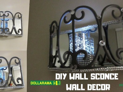 DIY DOLLAR STORE GLAM WALL SCONCE, DIY BLING WALL DECOR