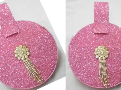 DIY no sew glitter foam sheet clutch.purse! very beautiful and attractive purse.clutch