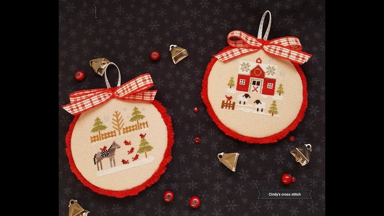 Flosstube #31,  Farmhouse Christmas #2,  Cross stitch finishes