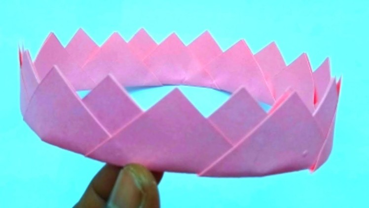 How to make a paper crown with your own hands.Origami crown-02
