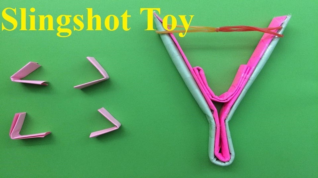 How to make a paper slingshot - toy weapon