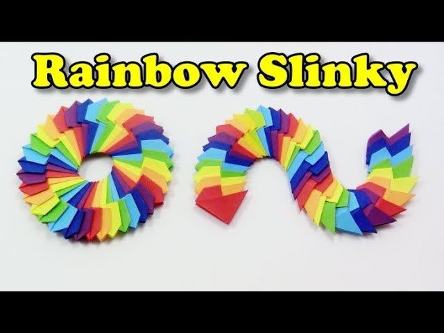 Origami Rainbow Slinky VERY EASY - Yakomoga Easy Origami tutorial