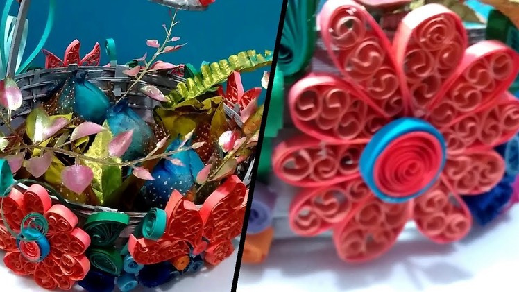 Quilled Flower Basket  for Chocolates | Christmas Gift Basket