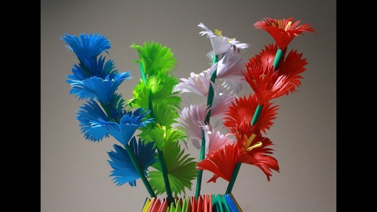 Simple room decor flower sticks Origami - Tutorial #30
