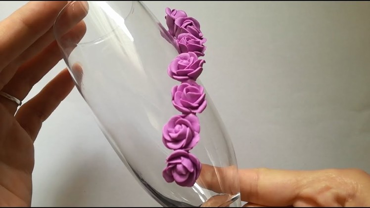 TUTORIAL Polymer clay on wedding glass