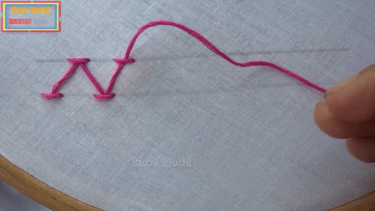 Basic Hand Embroidery Part  - 39 | Chevron Stitch video tutorial