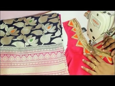 Cotton Pattu Saree Blouse Back Neck Design (DIY)