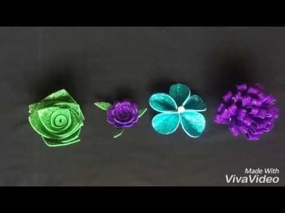 DIY glitter foam sheet flowers under ₹40 ( $0.55 ) | craft curiosity |
