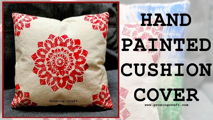 DIY l Hand painted cover l Canvas cushion cover making l hand painted cover designs l growing craft