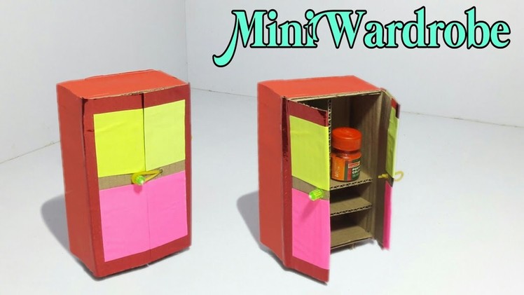 DIY - Mini Wardrobe Making Tutorial | Make Wardrobe With Cardboard | Dollhouse Furniture Making