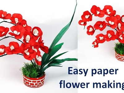 DIY paper flower || cool art and craft || easy room decor idea\showpiece