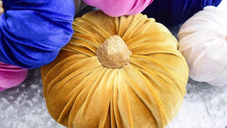DIY Velvet Fabric Pumpkins Tutorial