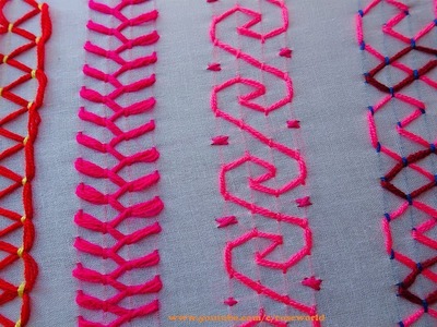 Hand Embroidery work for dress | nakshi kantha border stitches