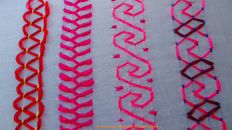 Hand Embroidery work for dress | nakshi kantha border stitches