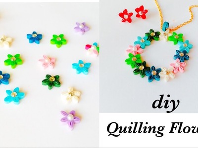How To Make Quilling Flowers.Making cute Quilling flowers.Quilling jewelry