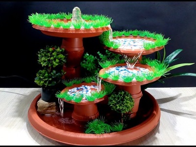 How to make Terracotta Fountain with plastic pots. DIY