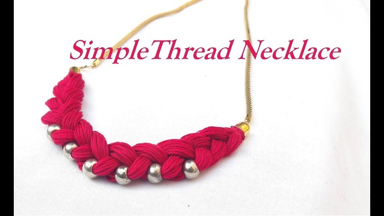 How to make thread necklace at home.Pink thread Necklace.Statement necklace making.Creation&you