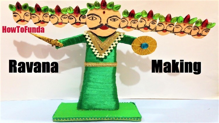 Making ravana for dussehra at home with cardboard | craft ideas | DIY | Dussehra Special | face mask