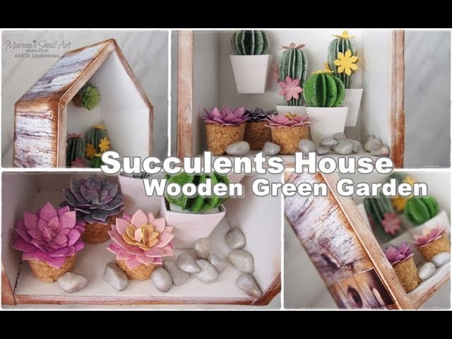 Shadow Box with Succulents Home Decor ♡ Maremi's Small Art ♡