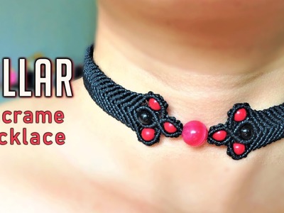 This macrame collar necklace will make you much more impressive in a rock party