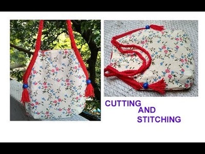 10 मिनट cutting stitching of handmade handbag.shopping bag.college bag