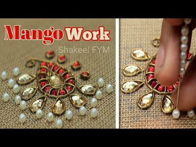 Aari work Mango Design in saree blouse | mango embroidery | hand work