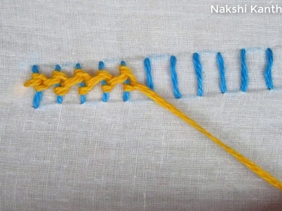 Basic Embroidery;  Raised Chain Stitch;  Step  1