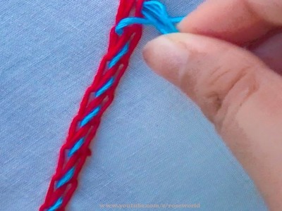 Basic Hand Embroidery Part - 66 | Double chain stitch Whipped