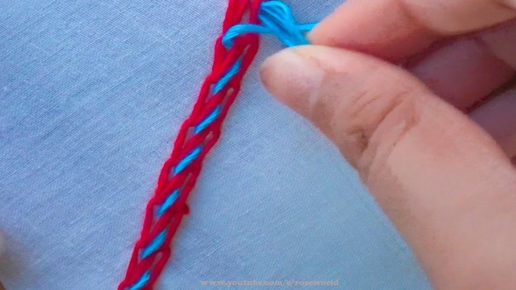 Basic Hand Embroidery Part - 66 | Double chain stitch Whipped